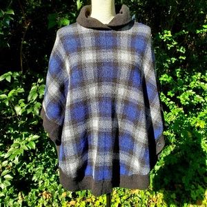 Talbots Plaid Poncho Small /  Medium Cotton